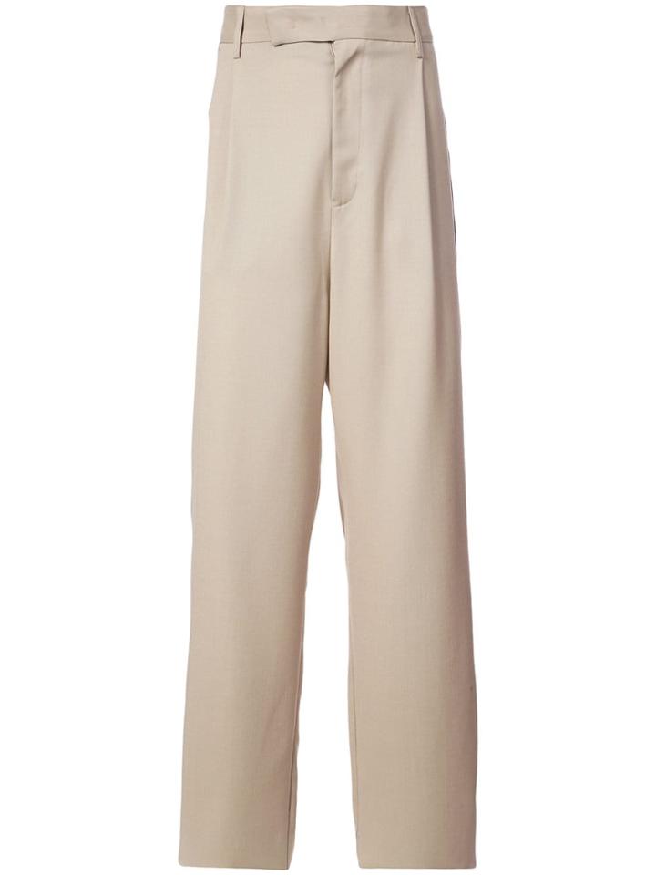 Yang Li Contrast Panel Wide-leg Trousers - Neutrals