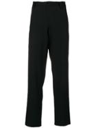Yohji Yamamoto Cropped Tapered Trousers - Black