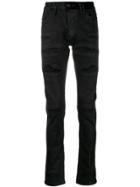 Philipp Plein Straight Leg Distressed Jeans - Black