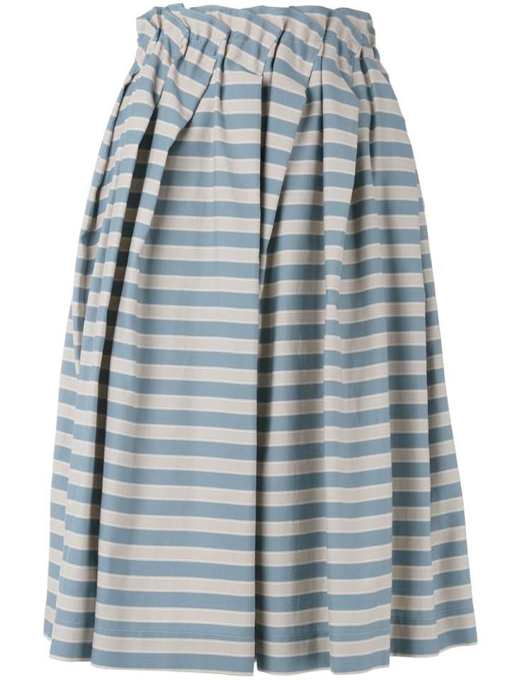 Jil Sander Navy - Striped Skirt - Women - Cotton/polyester/acetate/cupro - 36, Blue, Cotton/polyester/acetate/cupro
