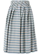 Jil Sander Navy - Striped Skirt - Women - Cotton/polyester/acetate/cupro - 36, Blue, Cotton/polyester/acetate/cupro