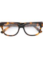 Mcm - Square Frame Glasses - Women - Acetate - One Size, Brown, Acetate
