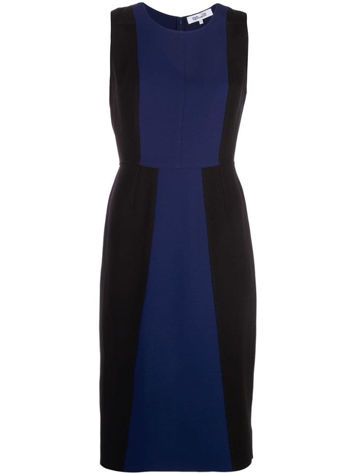 Dvf Diane Von Furstenberg Two Tone Day Dress - Black