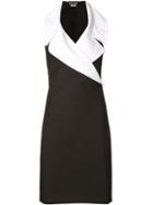 Boutique Moschino Contrast Collar Sleeveless Dress, Women's, Size: 40, Black, Cotton