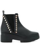 Albano Studded Chunky Ankle Boots - Black