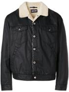Just Cavalli Shearling-lined Denim Jacket - Black