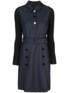 Paule Ka Button Detail Belted Dress - Blue