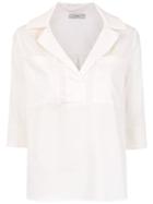 Egrey Cropped Sleeves Shirt - White