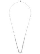 As29 18kt White Gold Pear Shape Round Diamond Bolo Necklace - Silver