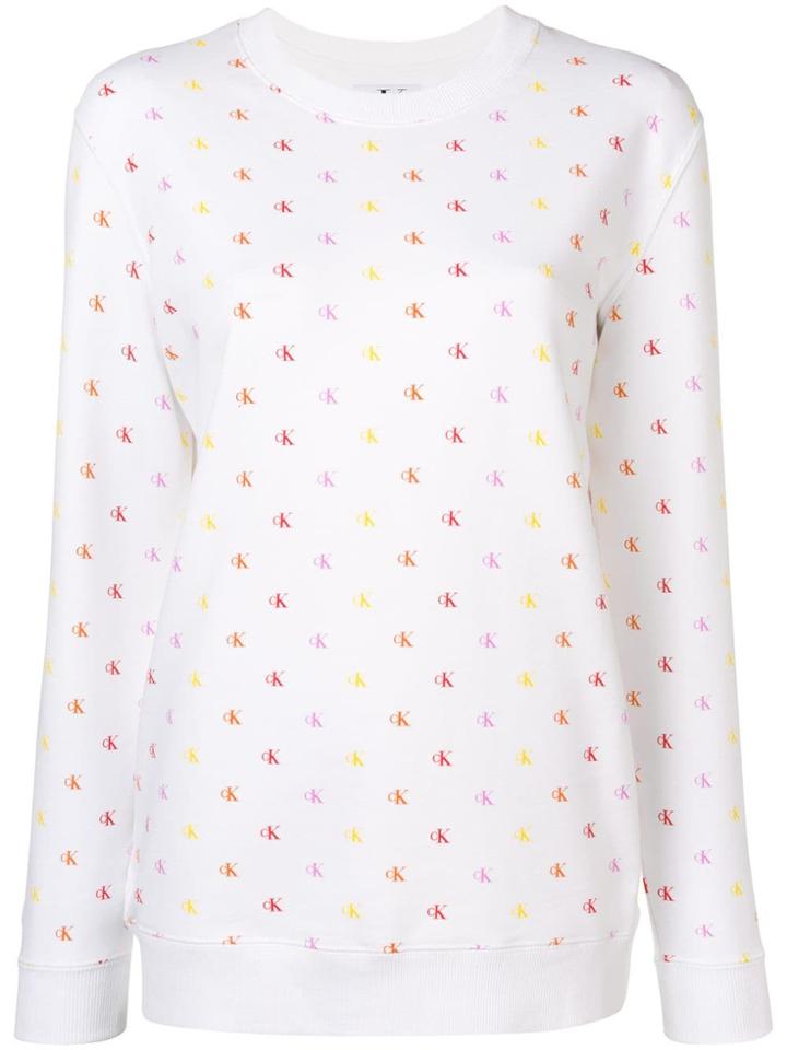 Calvin Klein Jeans Logo Crew Neck Sweatshirt - White