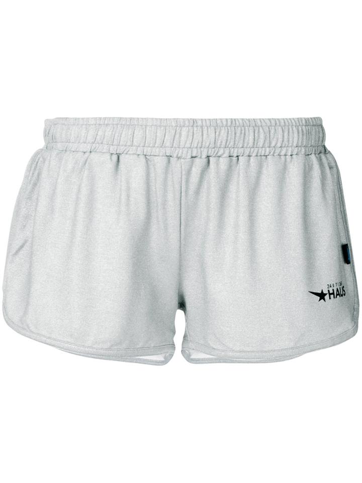 Haus By Ggdb Logo Mini Track Shorts - Grey