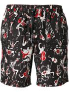 Dolce & Gabbana Jazz Club Print Swim Shorts, Men's, Size: Iv, Black, Polyester