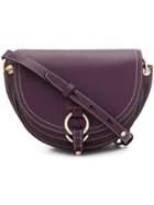 Tila March Contrast Stitch Shoulder Bag - Purple