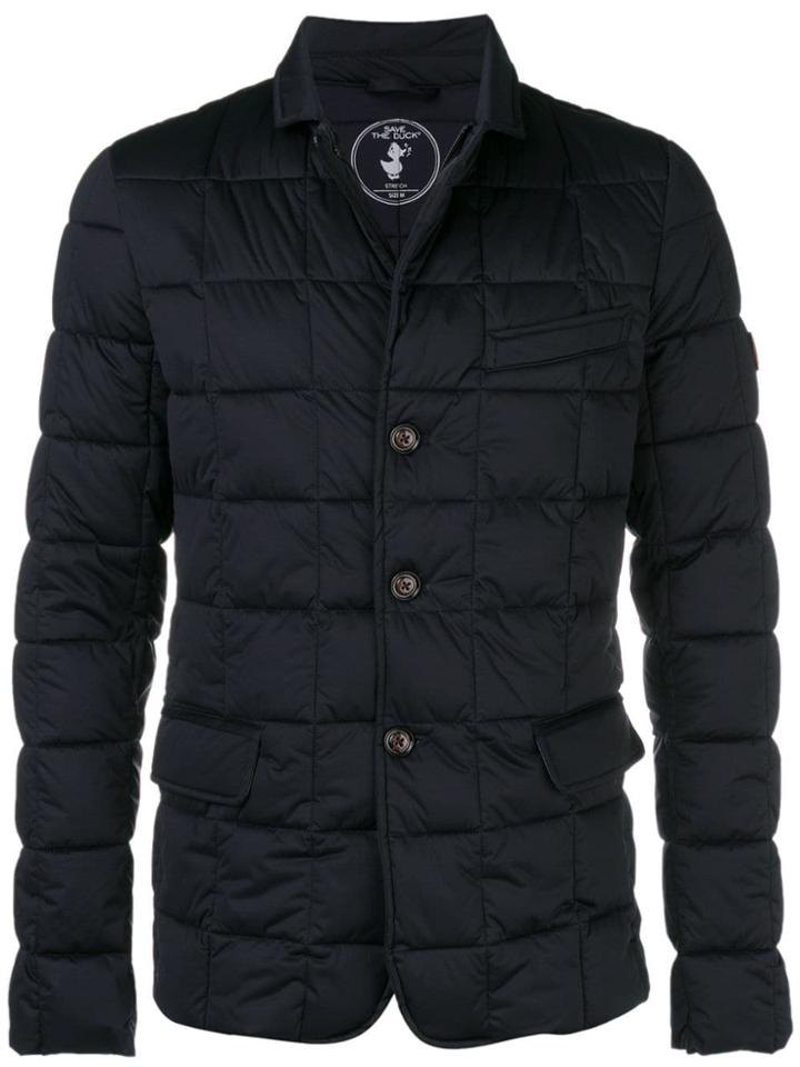 Save The Duck Buttoned Padded Jacket - Blue