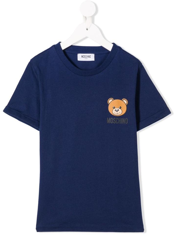Moschino Kids Teen Toy Crest T-shirt - Blue