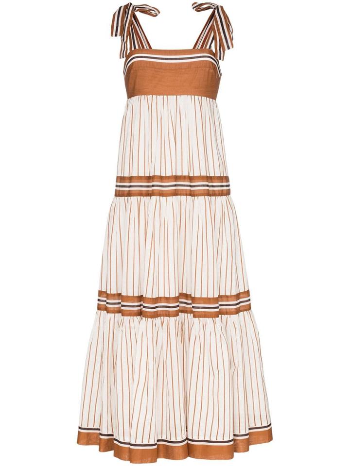 Zimmermann Veneto Tiered Maxi Dress - Brown