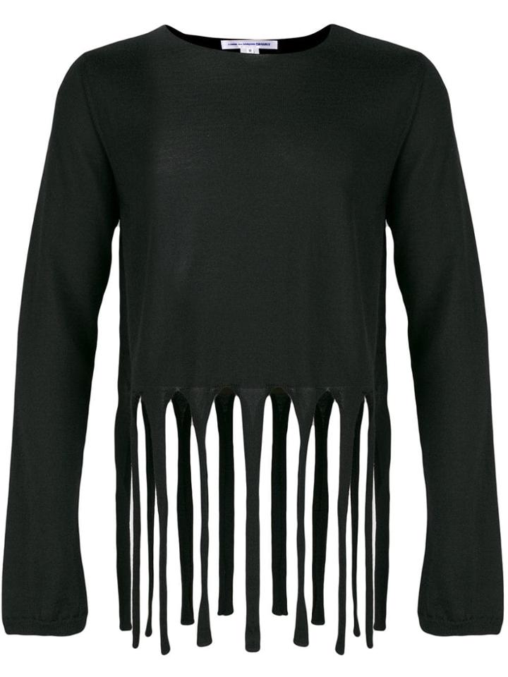 Comme Des Garçons Shirt Fringe Longsleeved Jumper - Black