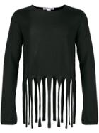 Comme Des Garçons Shirt Fringe Longsleeved Jumper - Black