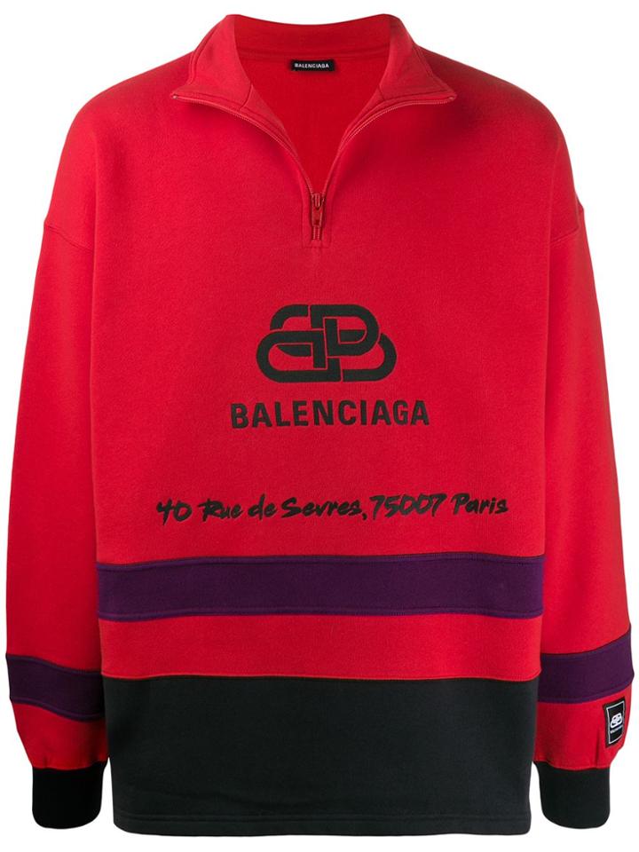 Balenciaga Logo-printed Ski Sweater - Red