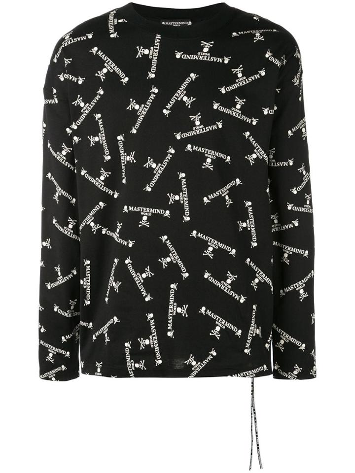 Mastermind World Logo Print Long Sleeved Top - Black
