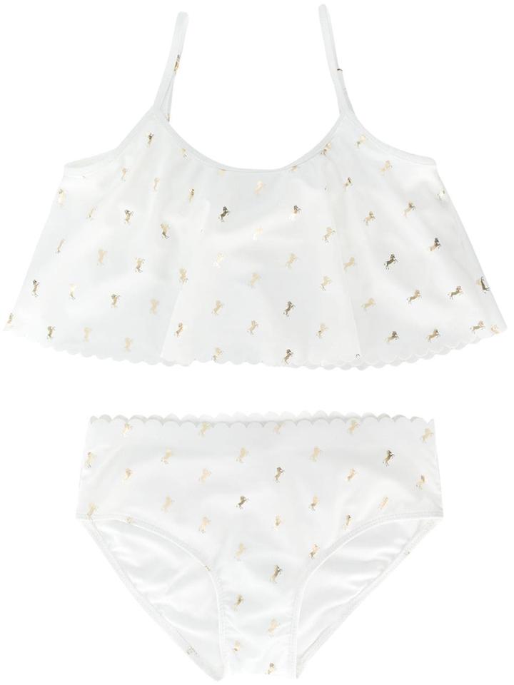 Chloé Kids Teen Horse Print Bikini - White