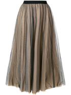 Nude Flared Style Skirt - Black