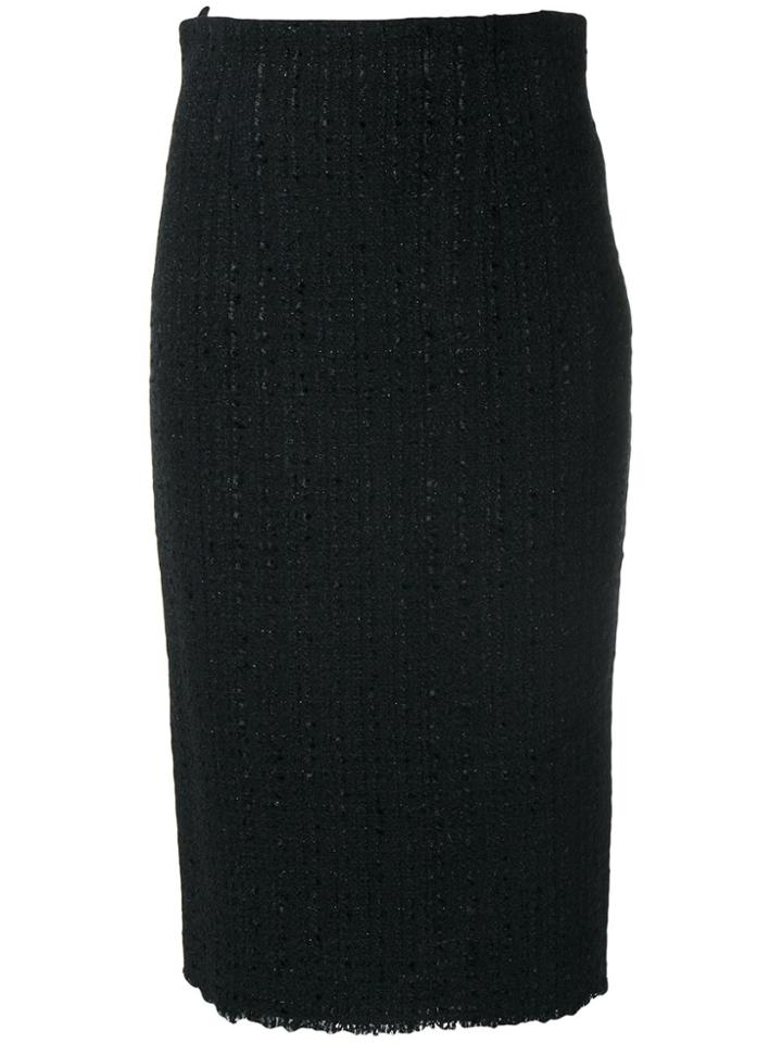 Alexander Mcqueen Mid-length Tweed Skirt - Black