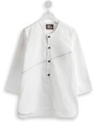 Lost And Found Kids - Diagonal Panel Shirt - Kids - Cotton - 2 Yrs, White