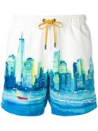 Ermenegildo Zegna Printed Swim Shorts - Blue