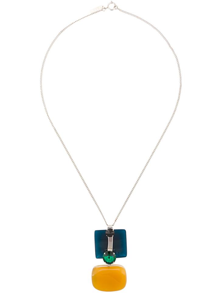 Marni Square Pendant Necklace - Green
