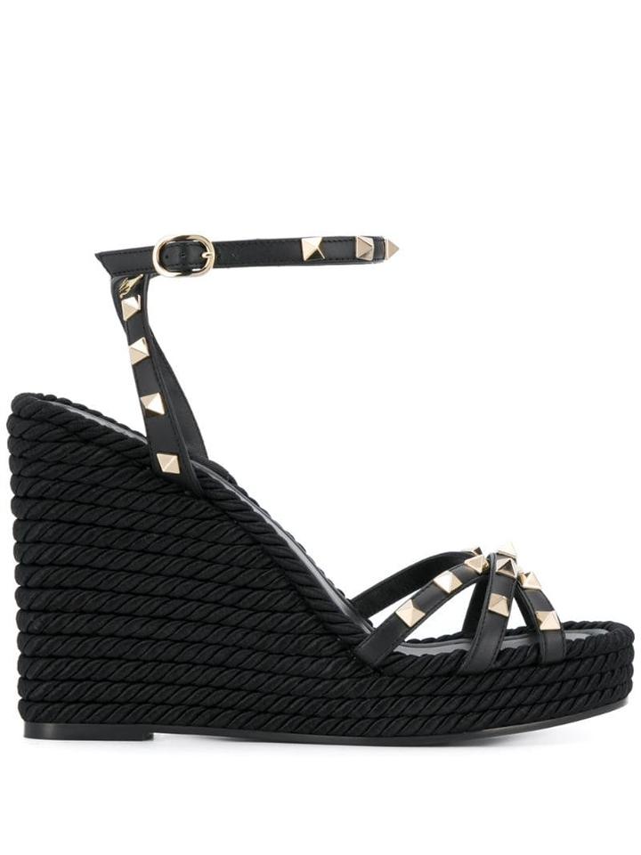 Valentino Valentino Garavani Rockstud Edge Sandals - Black