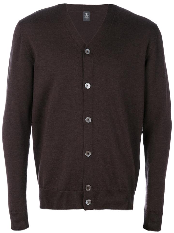 Eleventy V-neck Cardigan - Brown