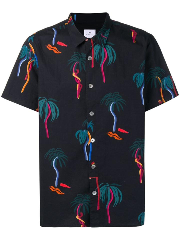 Ps By Paul Smith Printed Button Down Shirt - Black