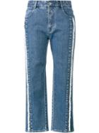 Stella Mccartney - Frayed Cropped Jeans - Women - Cotton/spandex/elastane - 28, Women's, Blue, Cotton/spandex/elastane