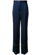 Sonia Rykiel Wide Leg Trousers, Women's, Size: 34, Blue, Polyester/triacetate