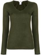 Le Tricot Perugia V-neck Jumper - Green