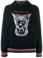 Ermanno Scervino Embellished Logo Print Hoodie - Black