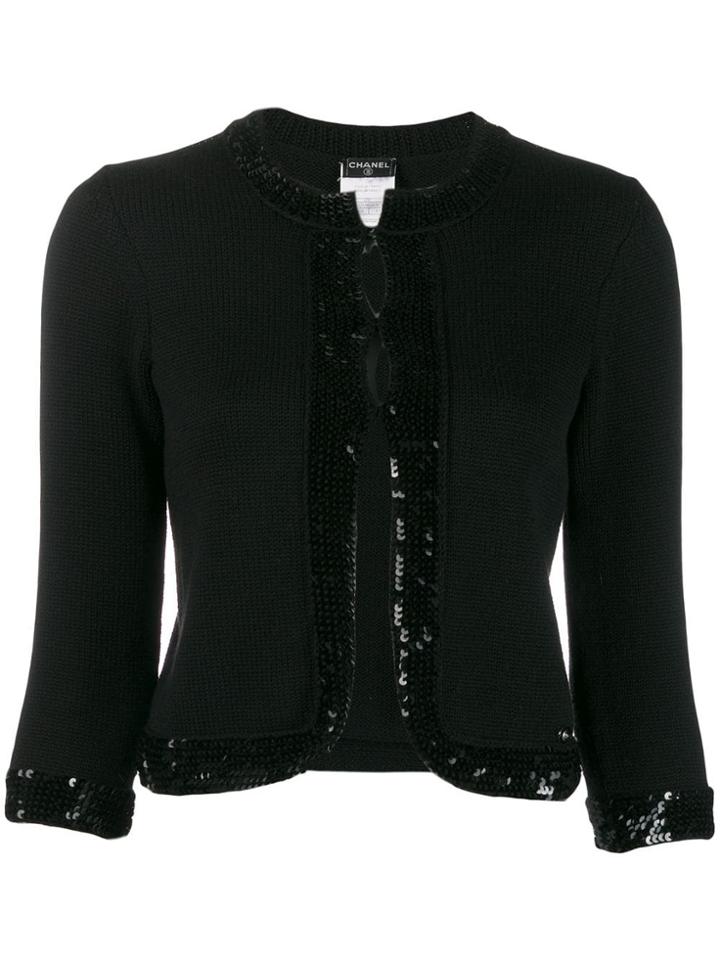 Chanel Pre-owned 2007's Sequin Embellished Jacket - Black