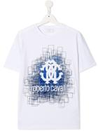 Roberto Cavalli Junior Logo Geometric Print T-shirt - White