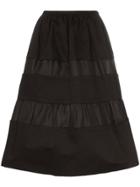 Marni Tonal Stripe Cotton And Linen Skirt - Black