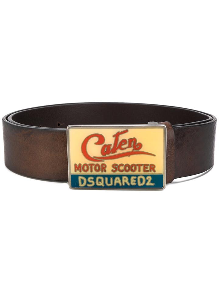 Dsquared2 Enamelled Caten Buckle Belt - Brown