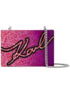 Karl Lagerfeld Signature Degrade Minaudiere Clutch - Pink & Purple