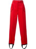 Nina Ricci Tailored Cropped Trousers, Women's, Size: 38, Red, Wool/silk
