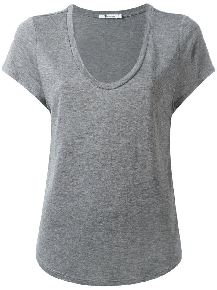 Alexander Wang Scoop Neck T-shirt, Women's, Size: Small, Grey, Viscose