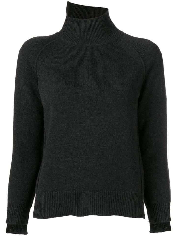 Helmut Lang Asymmetric Turtleneck Jumper - Grey