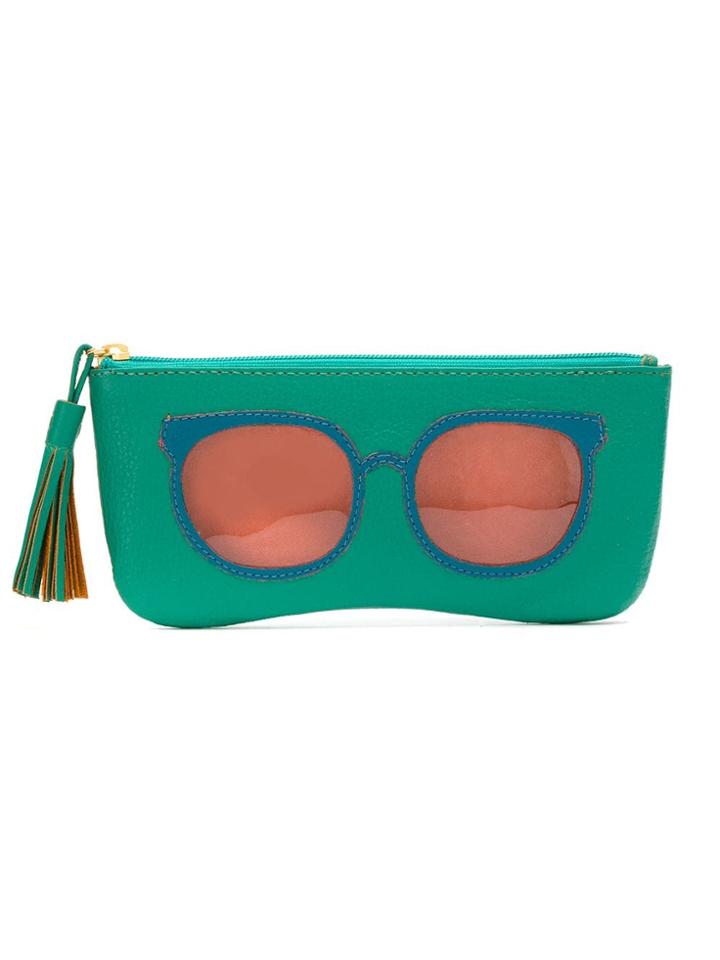 Sarah Chofakian Leather Sunglasses Case - Green