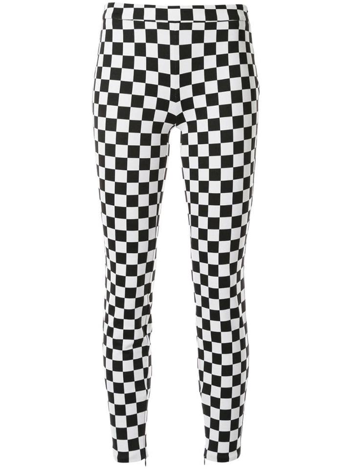 Boutique Moschino Check Print Skinny Trousers - Black