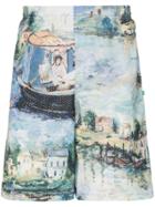 Off-white Riverside Print Knee Length Shorts - Multicoloured
