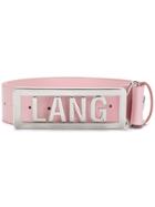 Helmut Lang Slogan Logo Belt - Pink & Purple