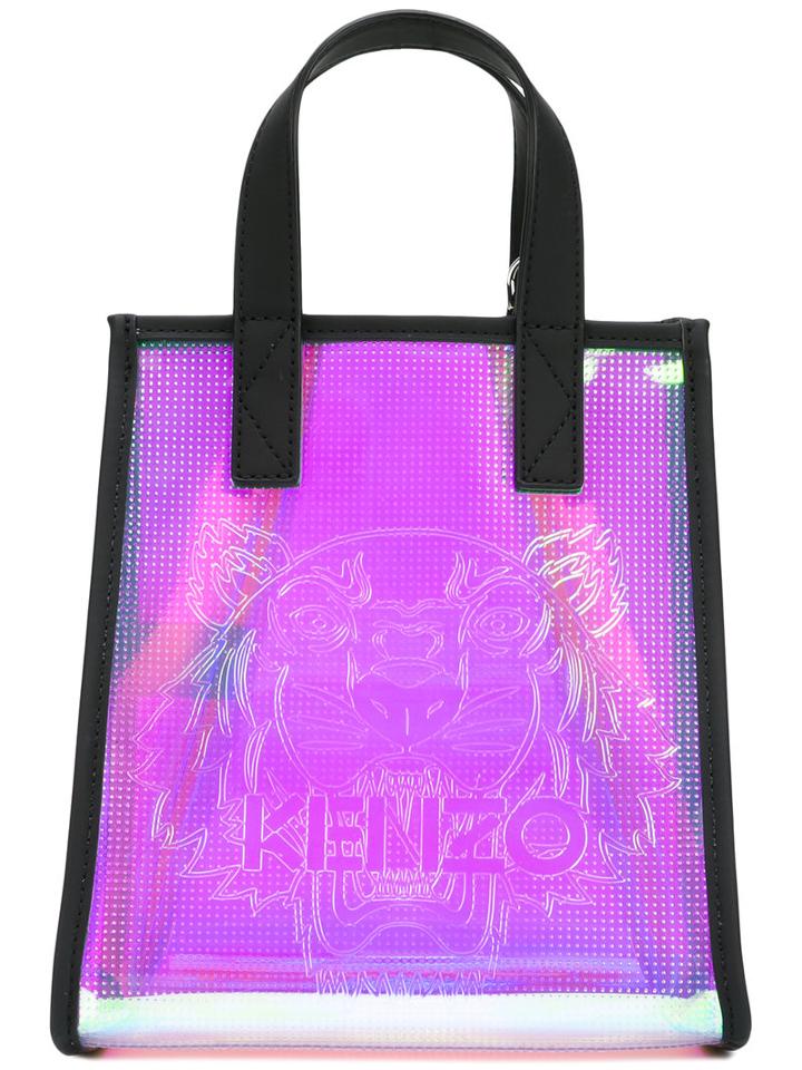 Kenzo Logo Front Tote Bag, Women's, Black, Polyurethane